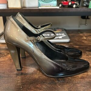 Prada Gray Ombré Patent Leather Heels size 38 1/2